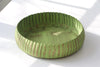 Cache Pot, Pea Green and Copper Finish, Rippled Metal, Shallow, Round