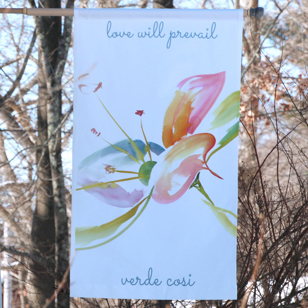 Flag / banner, Love will Prevail flag / banner, linen and cotton