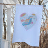 Linen Love Flag and Banner, appliqué, embroidered
