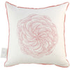 Pillow, Ranunculus Pink Single with Multi Dot Back, Italian trim