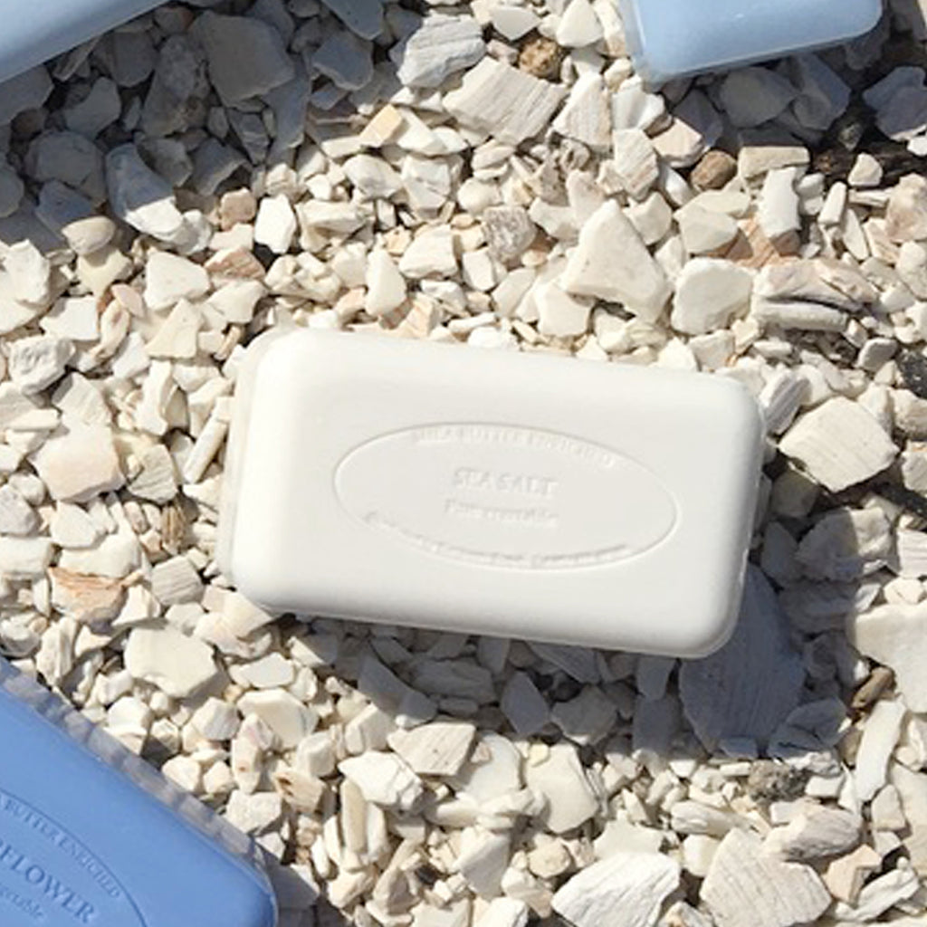 French soap, sea salt, natural scent, quad-milled